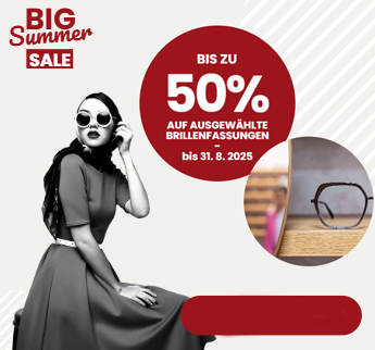 Summer Sale bis zu 50% auf ausgewählte Brillenfassungen bis 31.08.2025